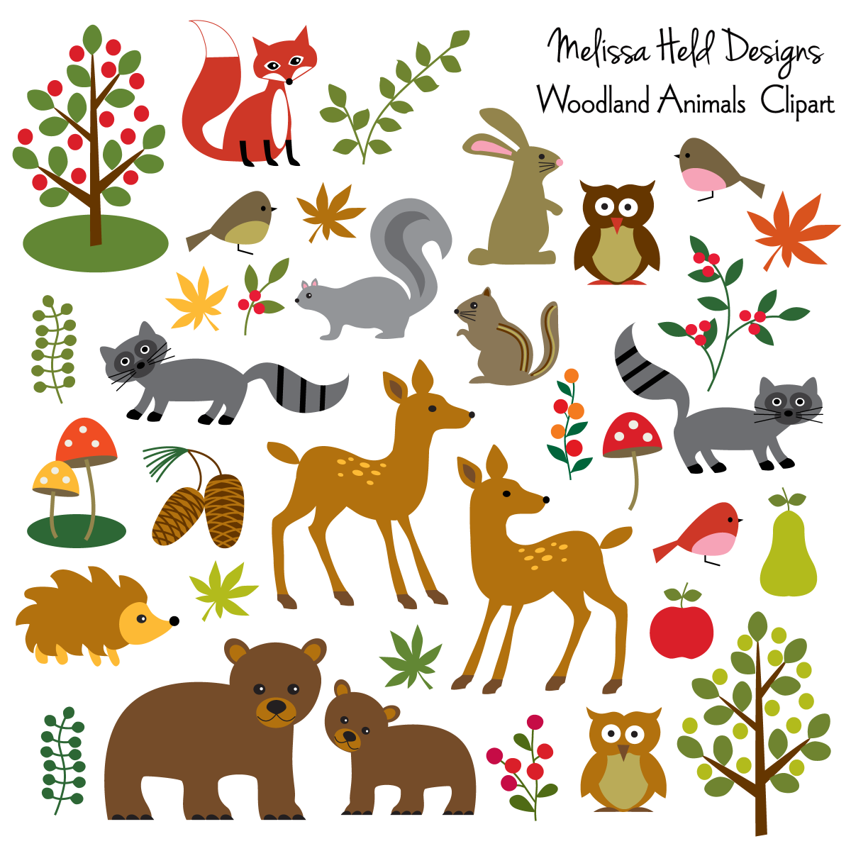 Векторные Лесные животные