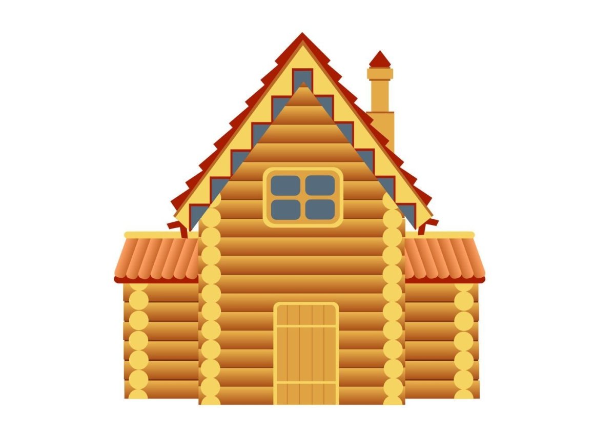 Бревенчатый домик в векторе