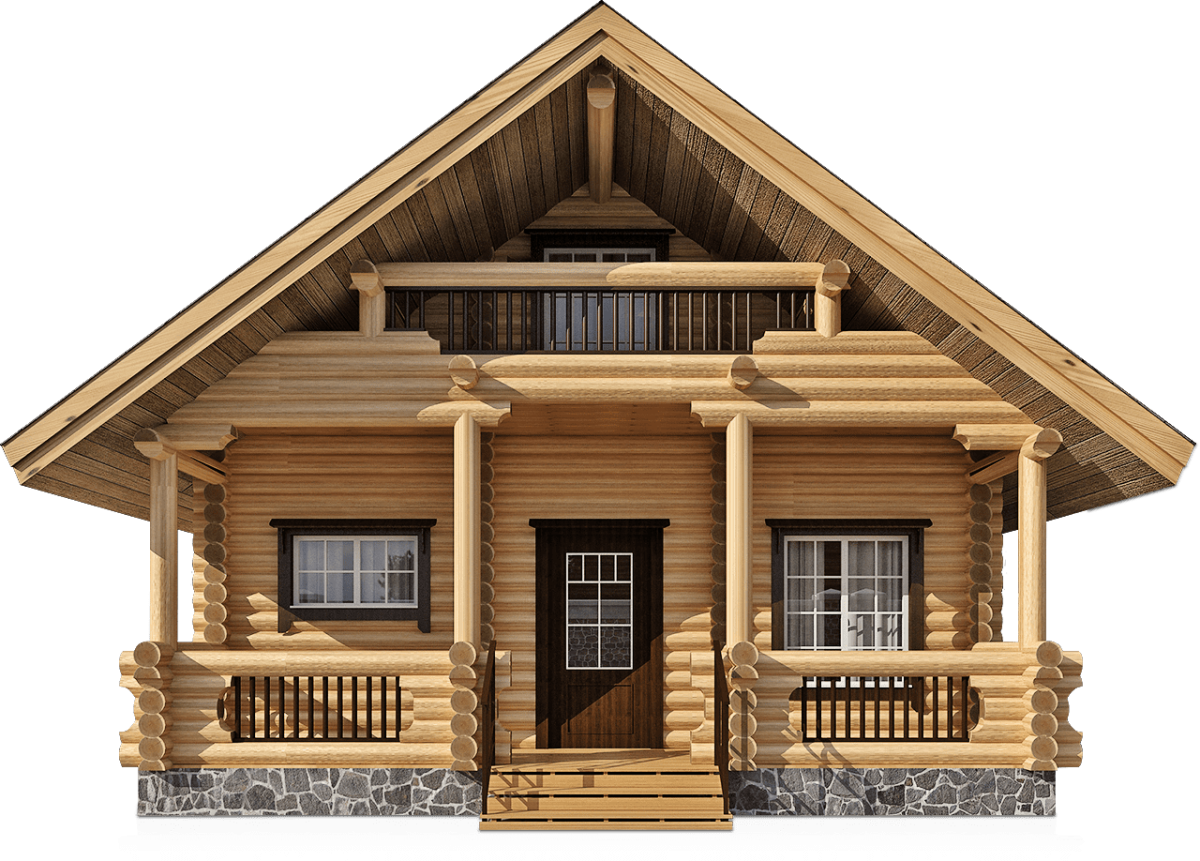 Мультяшный деревянный домик