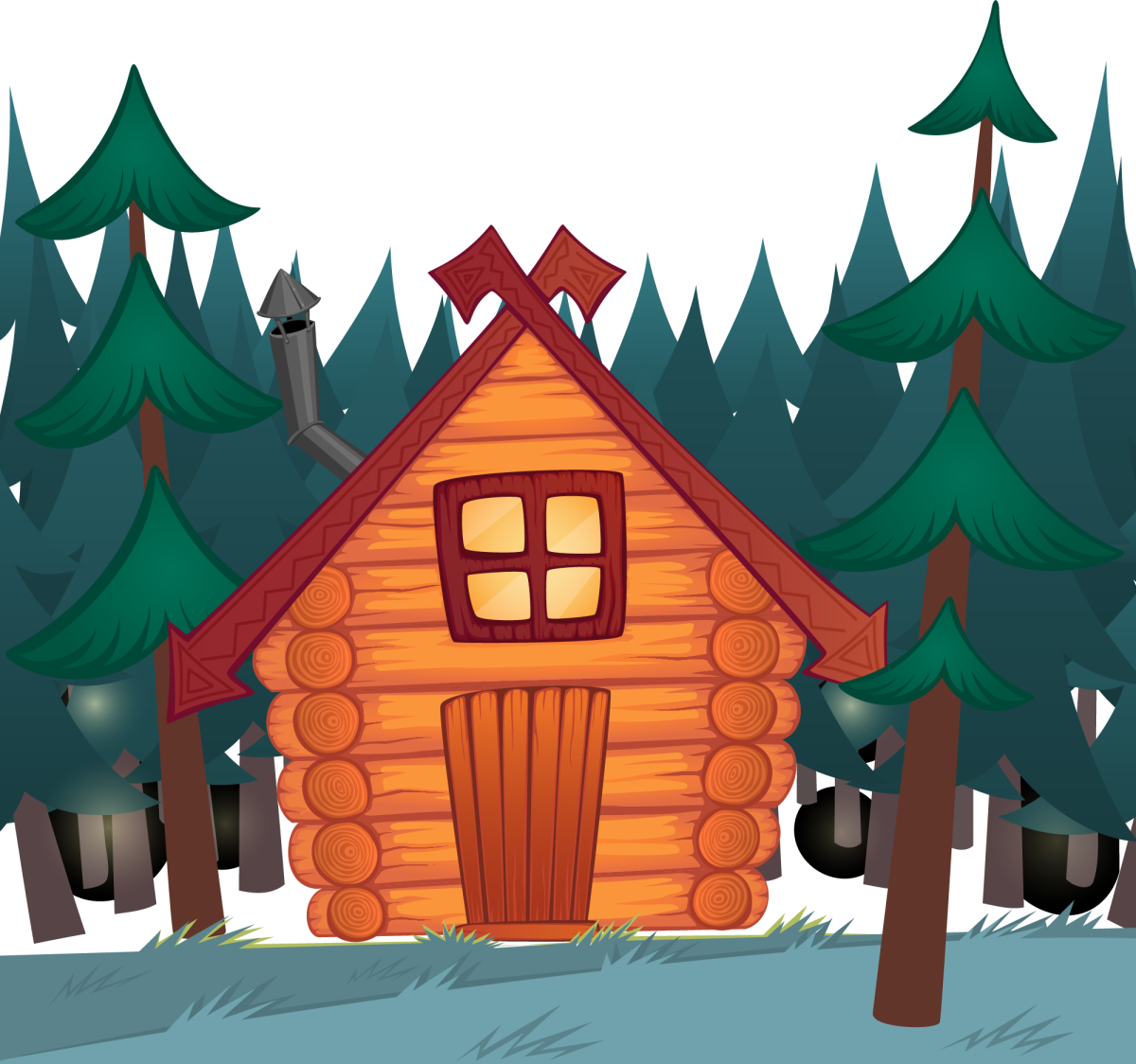 Дом сруб вектор