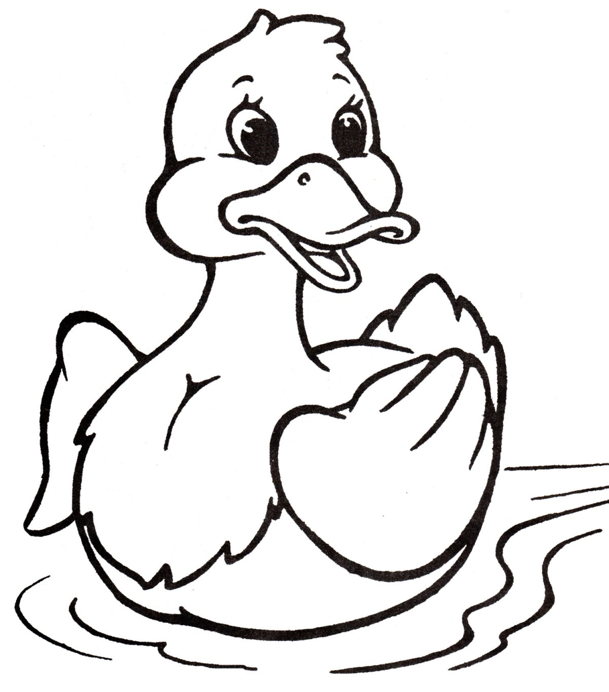 Утенок раскраска