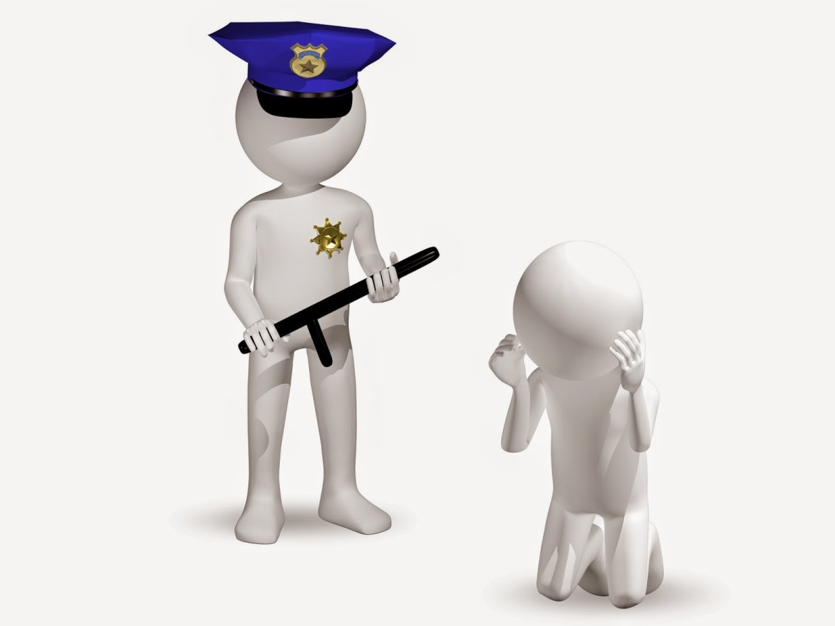 Белый человечек полицейский