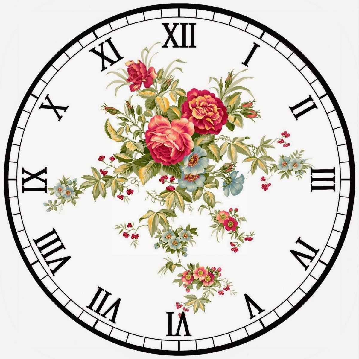 Распечатка циферблата часов для декупажа