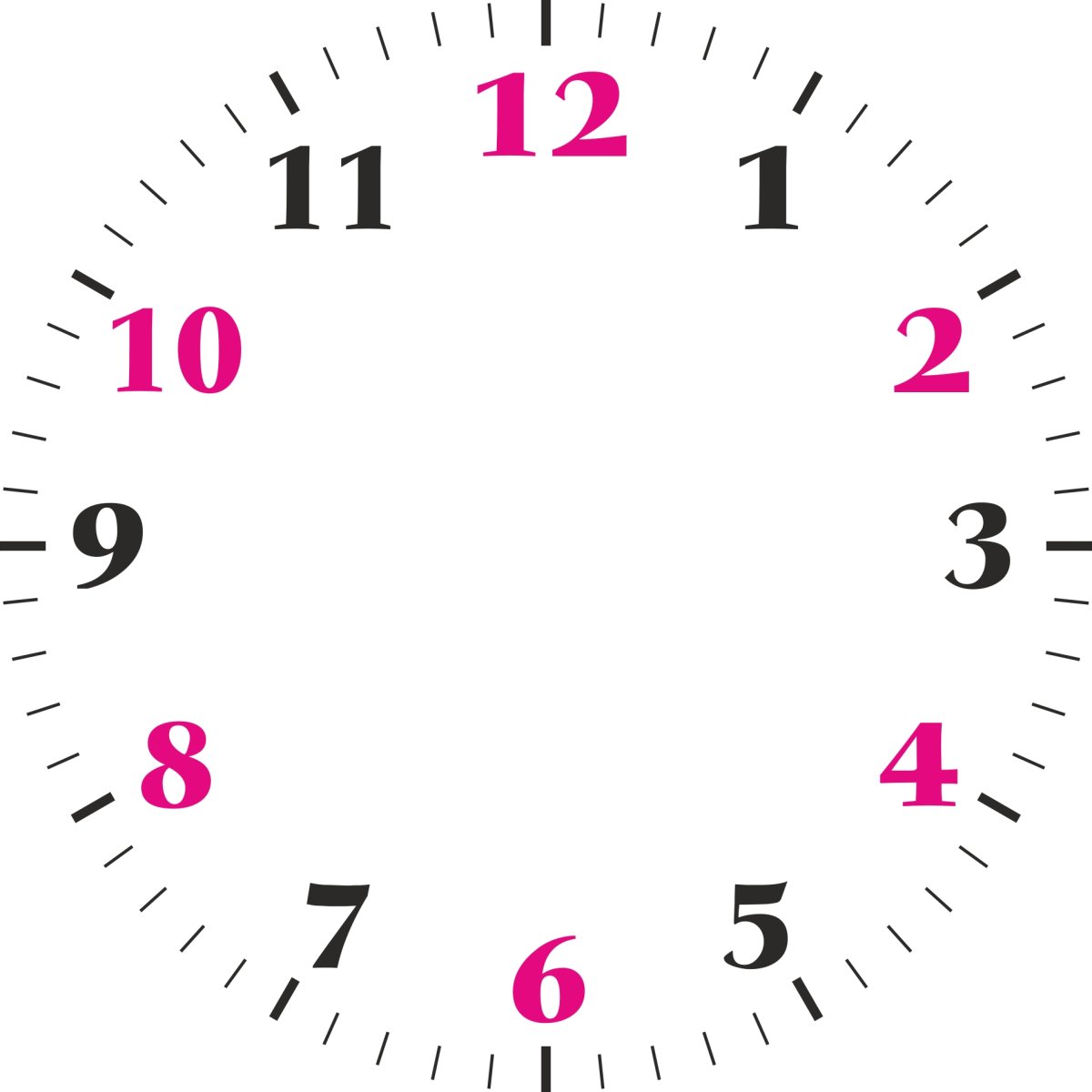 Розовый циферблат без стрелок