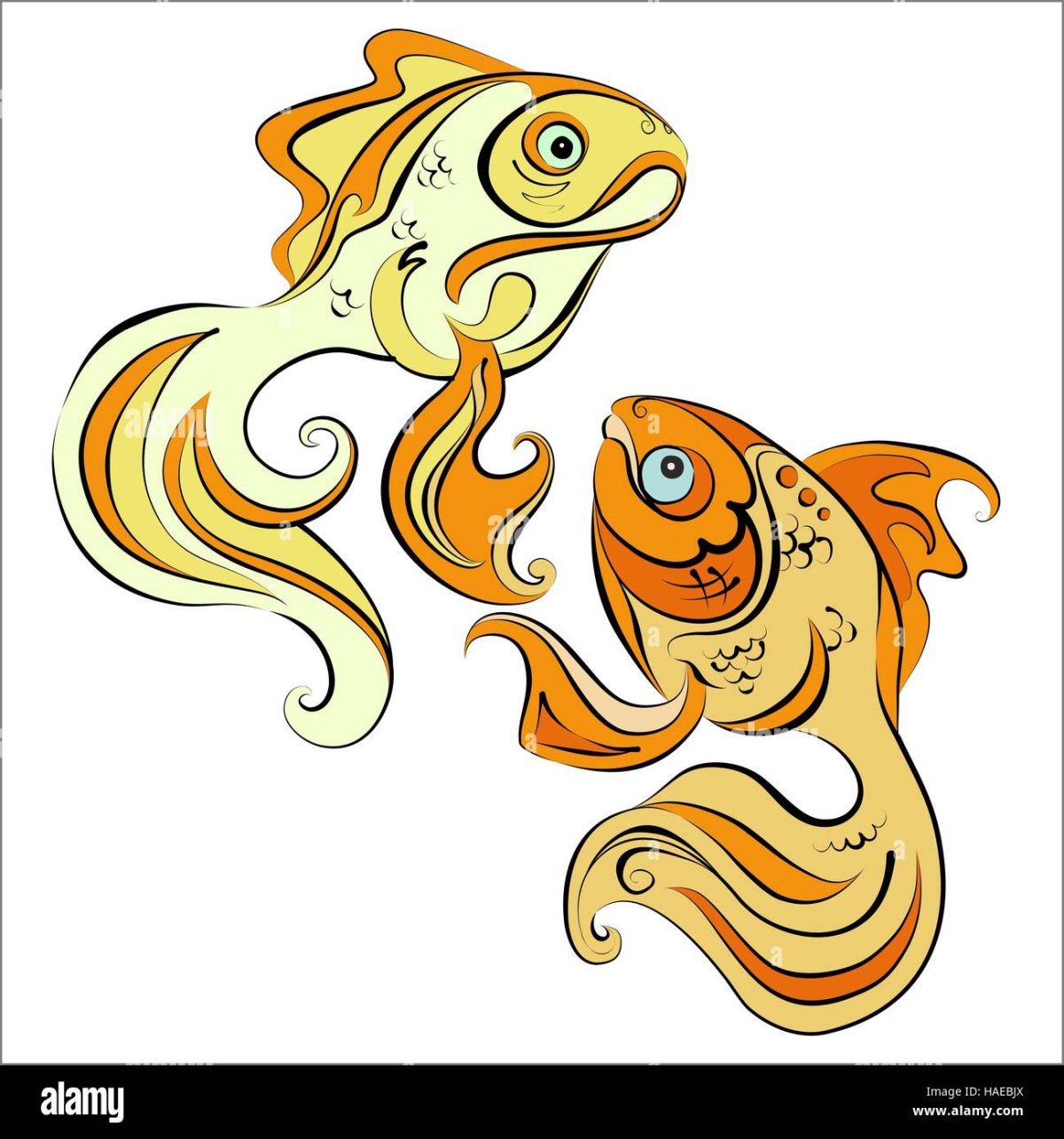 Золотая рыбка стилизованное изображение