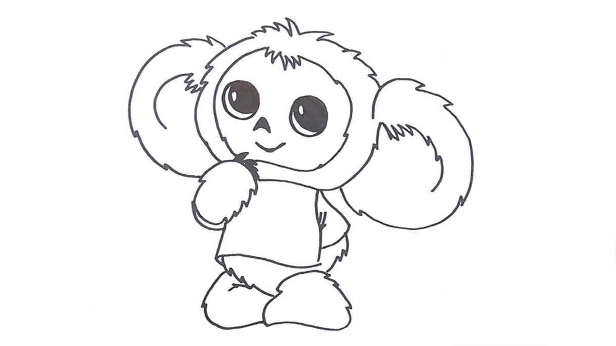 Крокодил Гена нарисовать