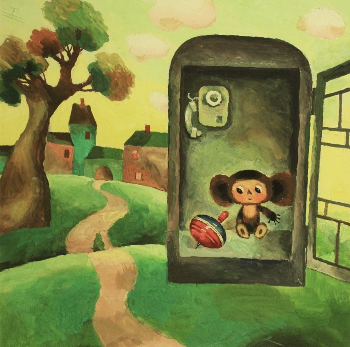 Чебурашка и крокодил Гена раскраски для детей