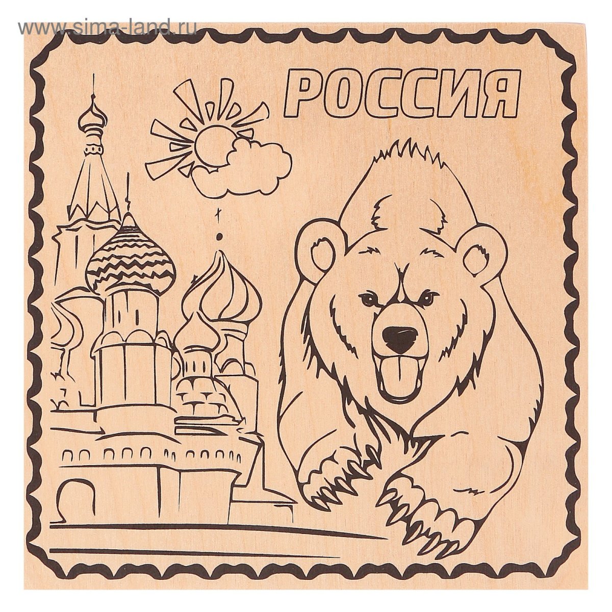 Выжигание по дереву медведь