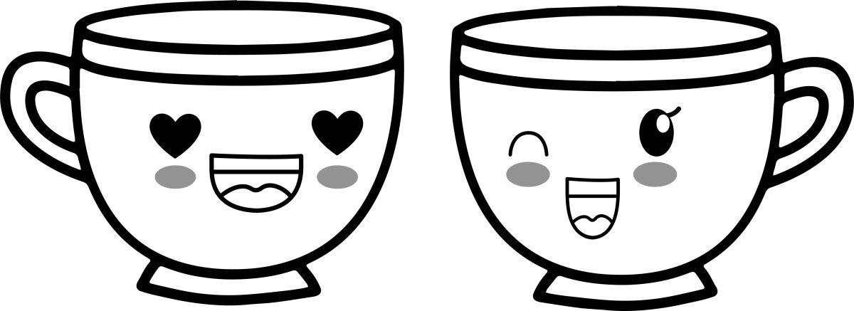 Чай одной линией чб