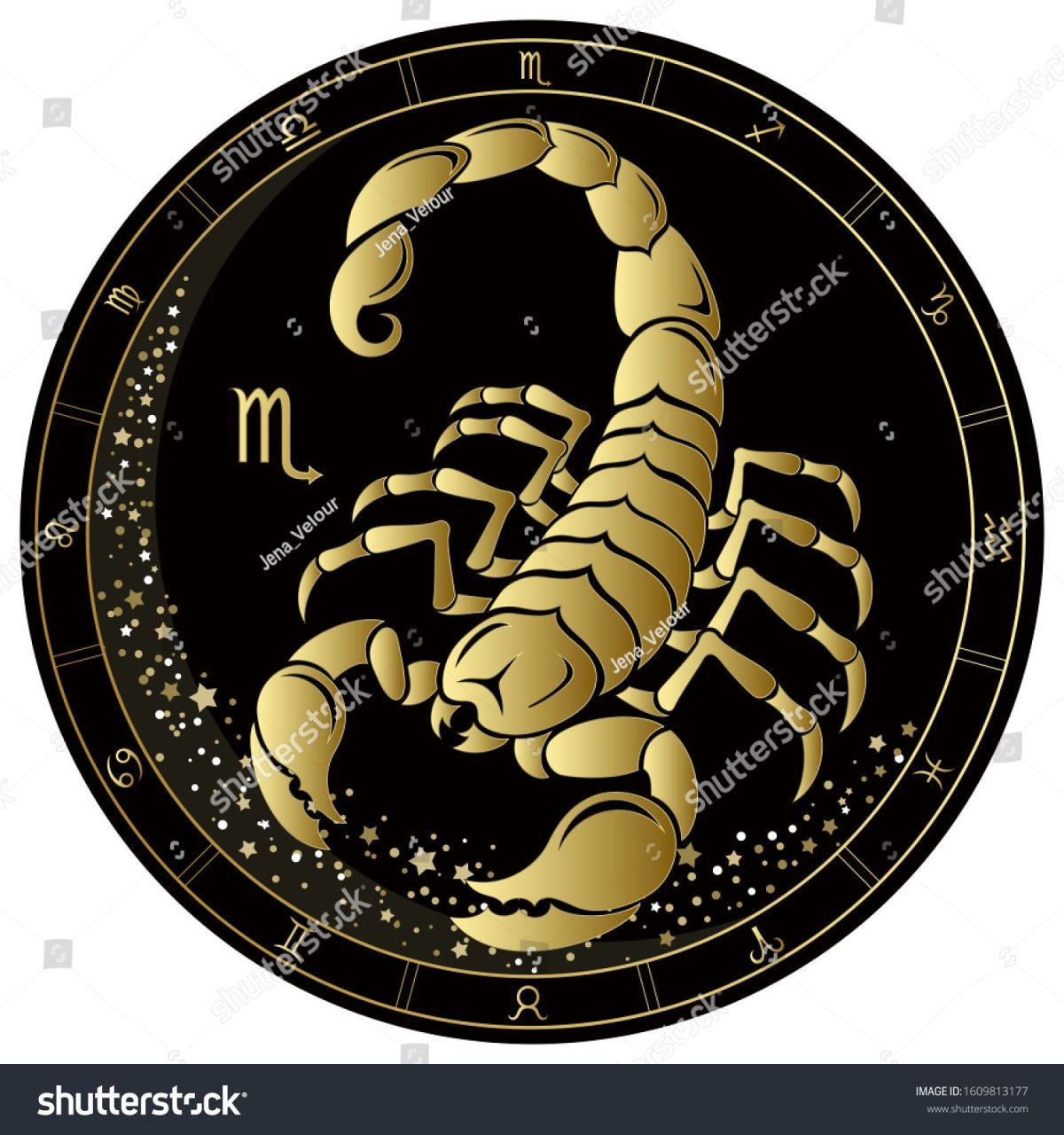 Scorpio Zodiac Gold Black