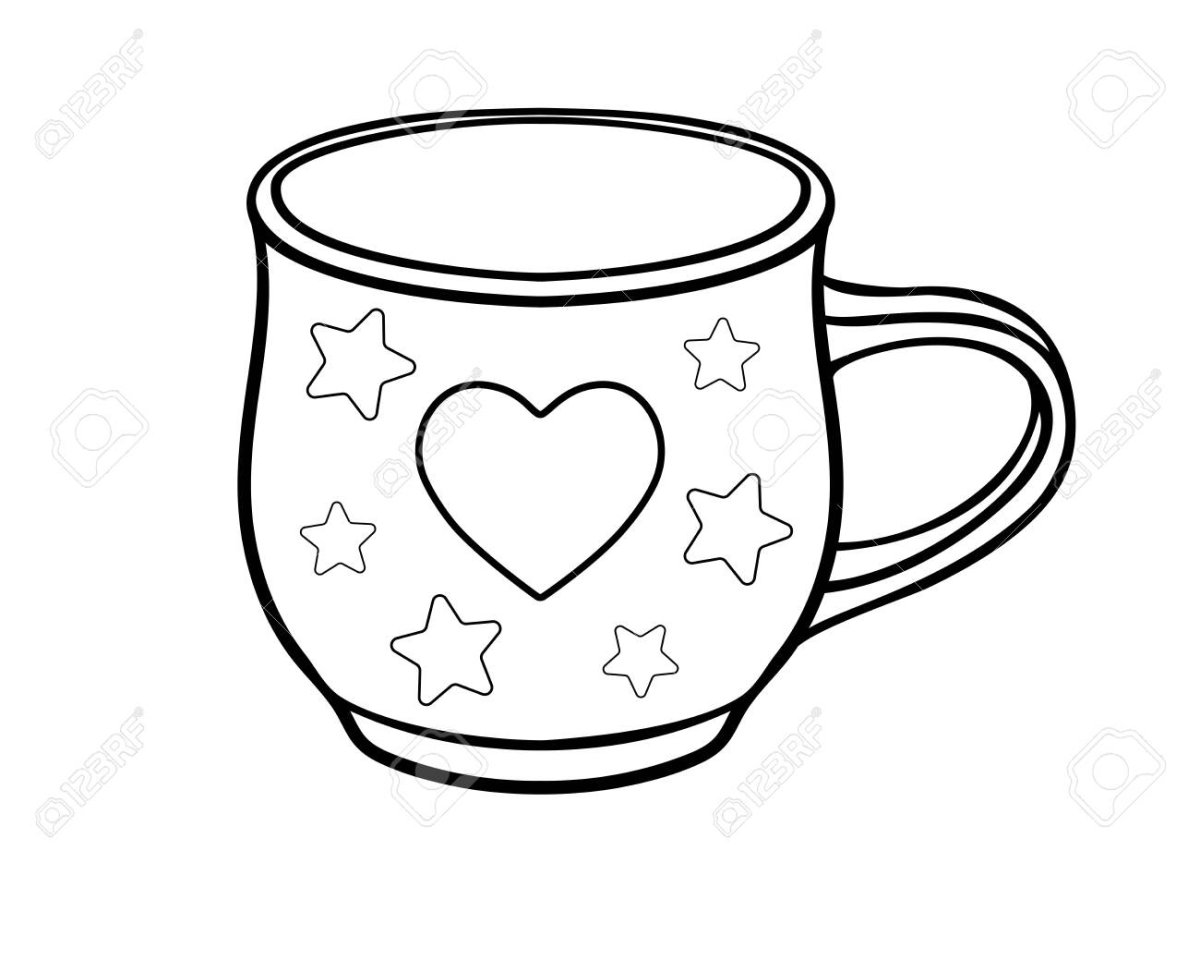 Чашка раскраска для малышей