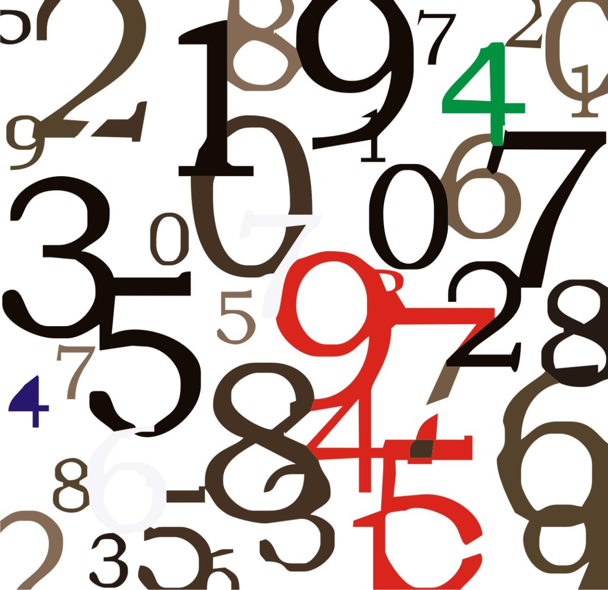 Цифры голубые