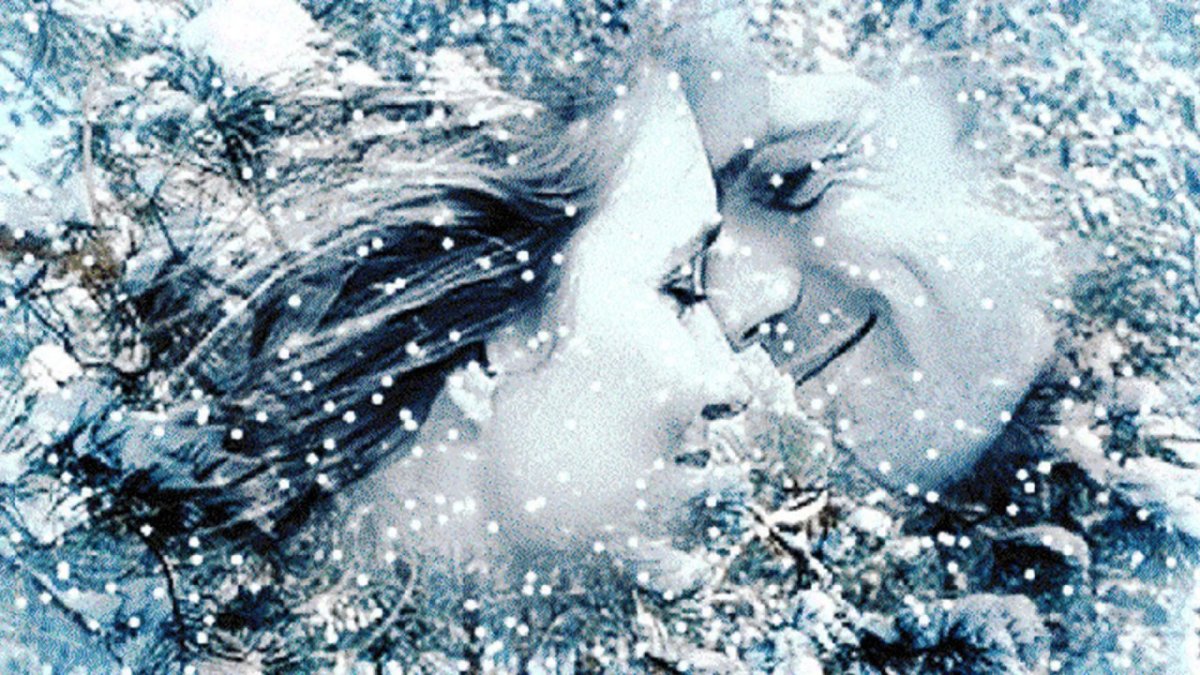 Двое под падающим снегом