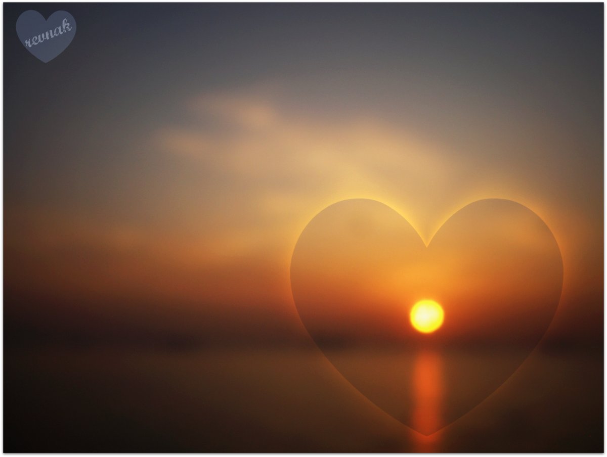 Красивый закат с сердцем