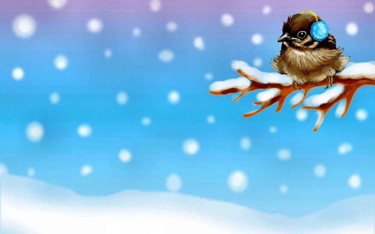 Зимний фон для пернатых