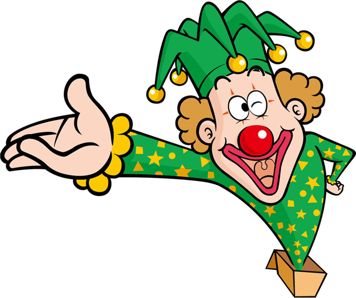 Клоун смеется