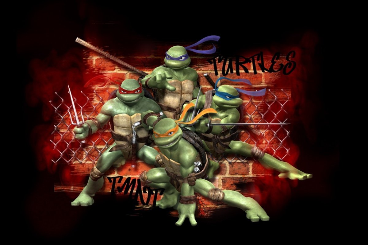 Черепашки ниндзя с подписями