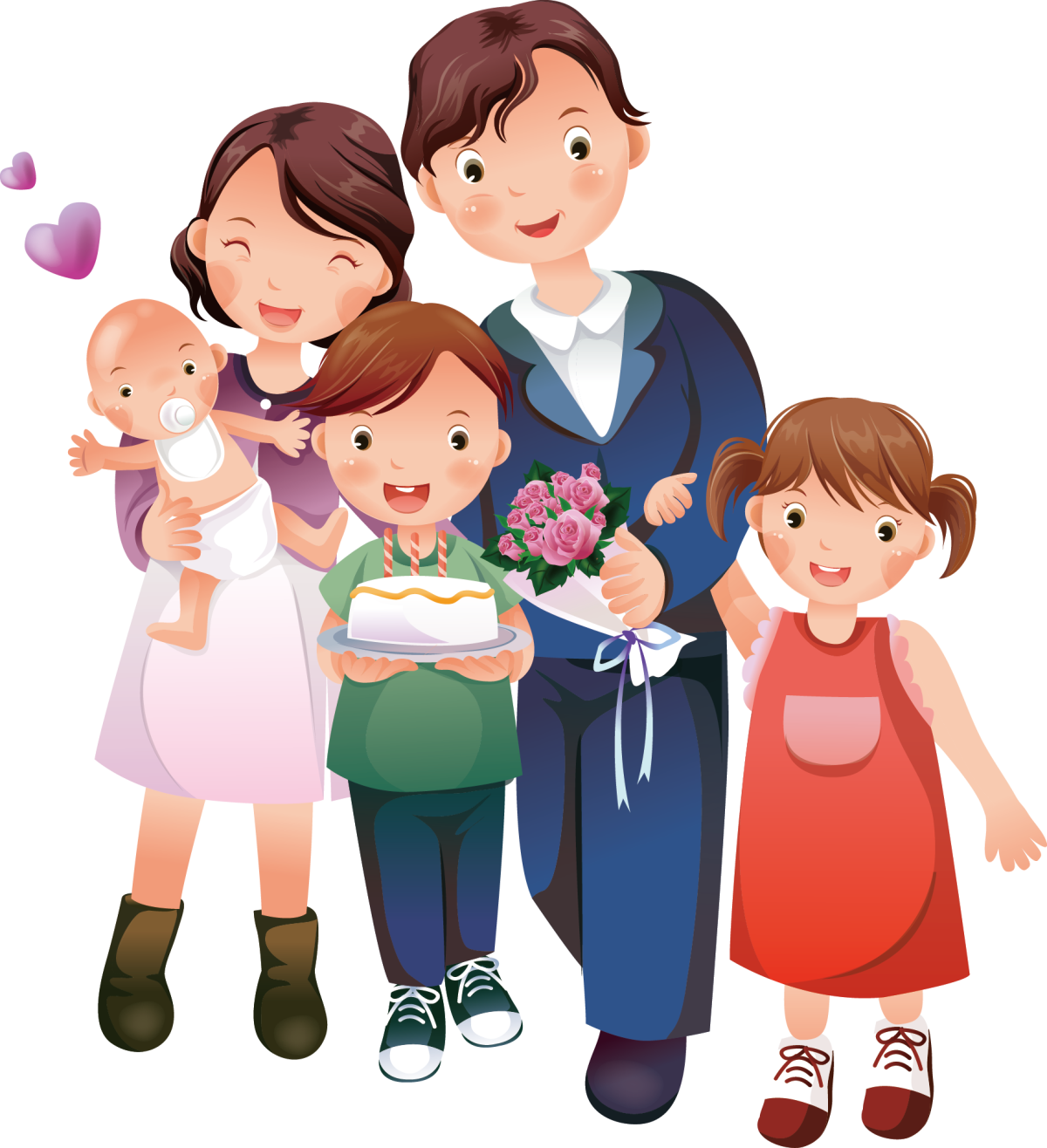 Семья на прозрачном фоне