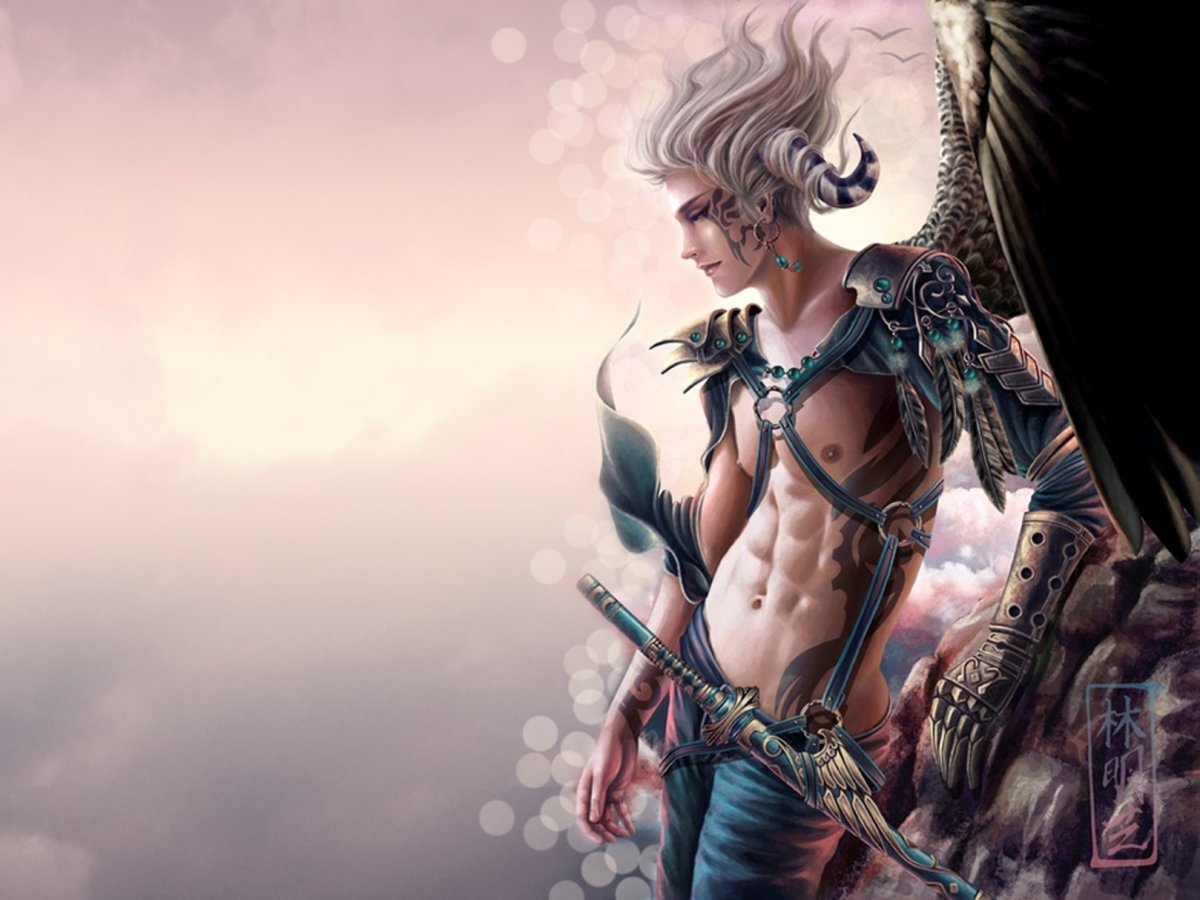 Красивый демон парень