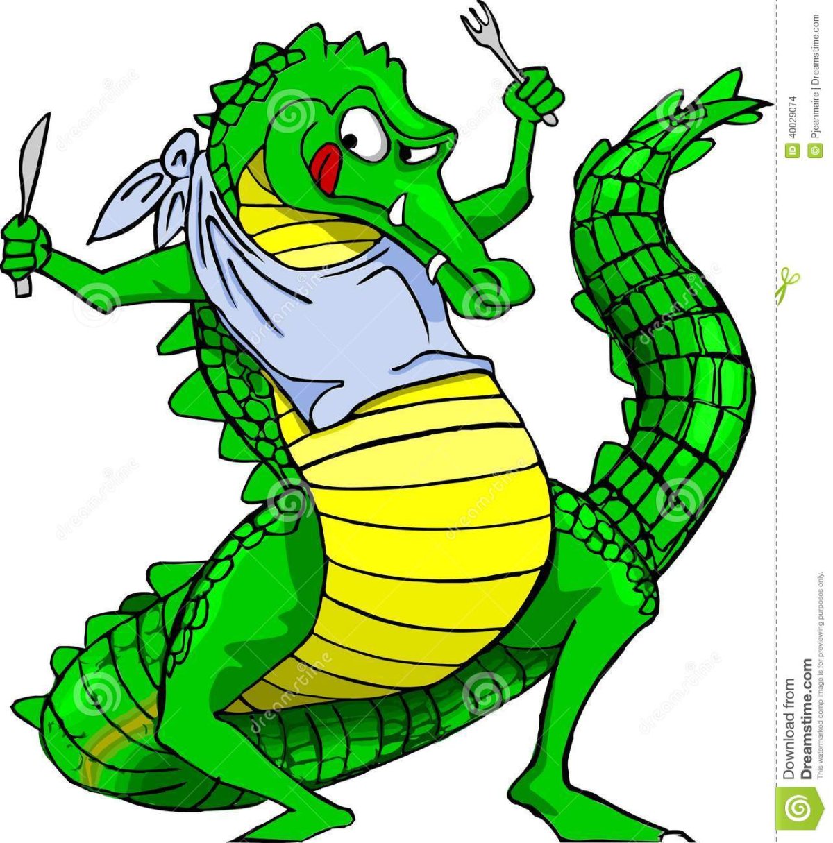 Крокодил мультяшный ест