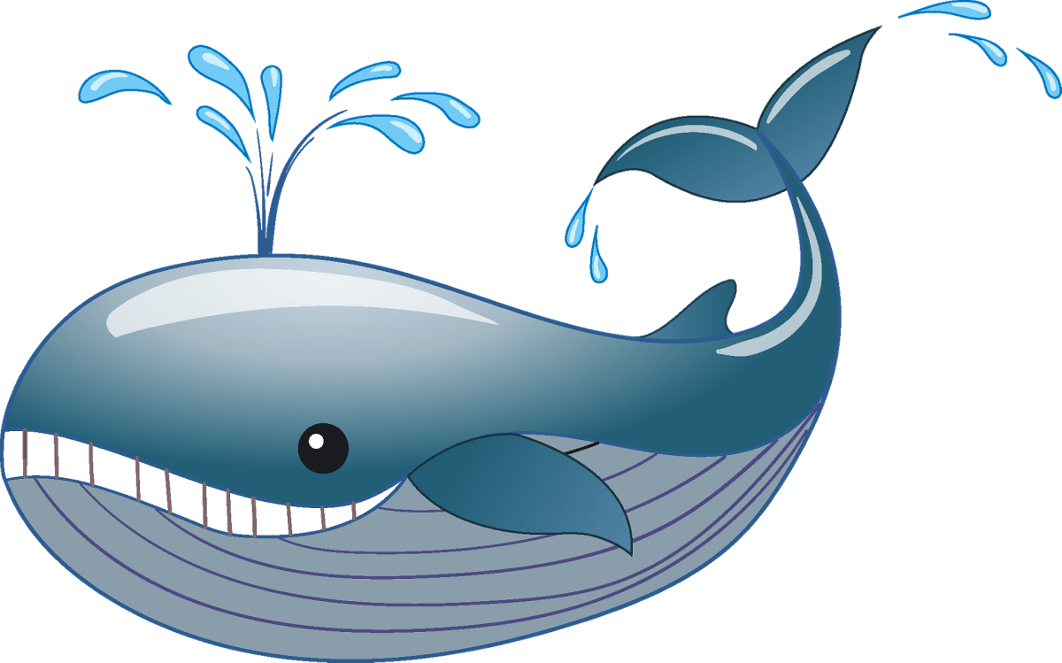 Кит на прозрачном фоне