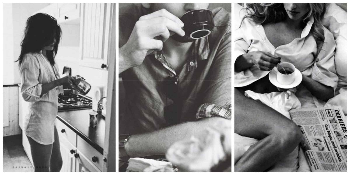 Кофе и девушка с парнем.