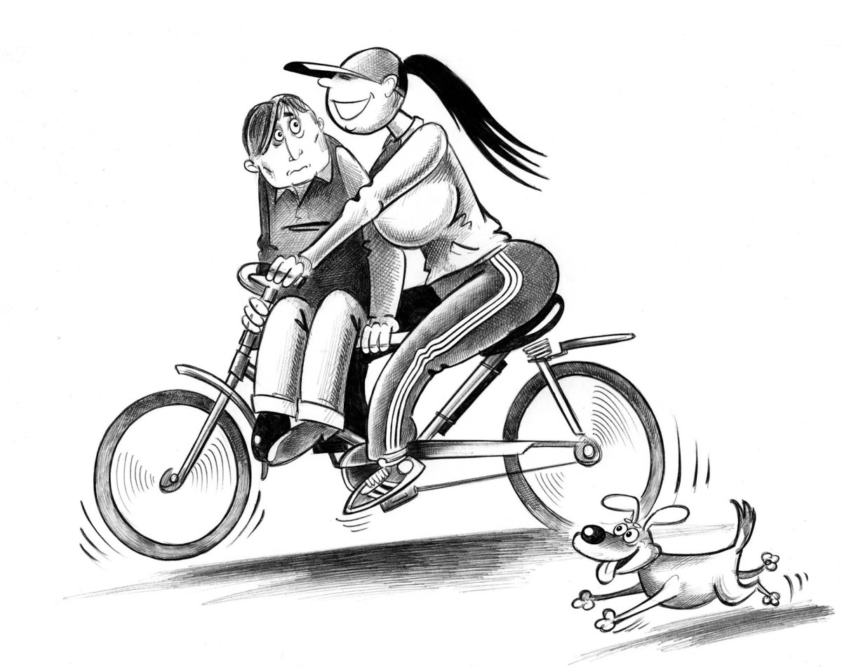 Велосипедист карикатура