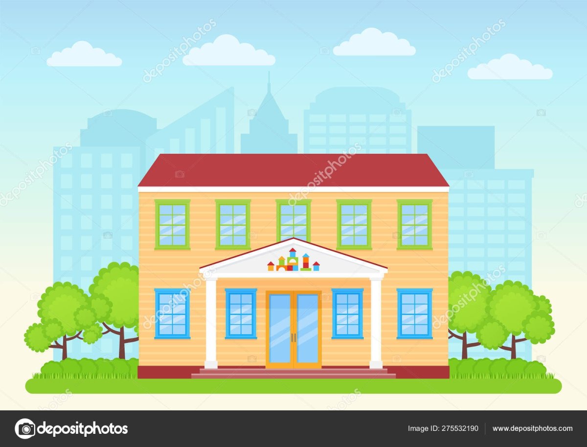 Мультяшный домик с забором