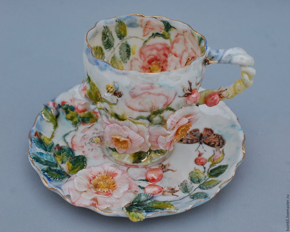 Чашки фарфоровые чайные