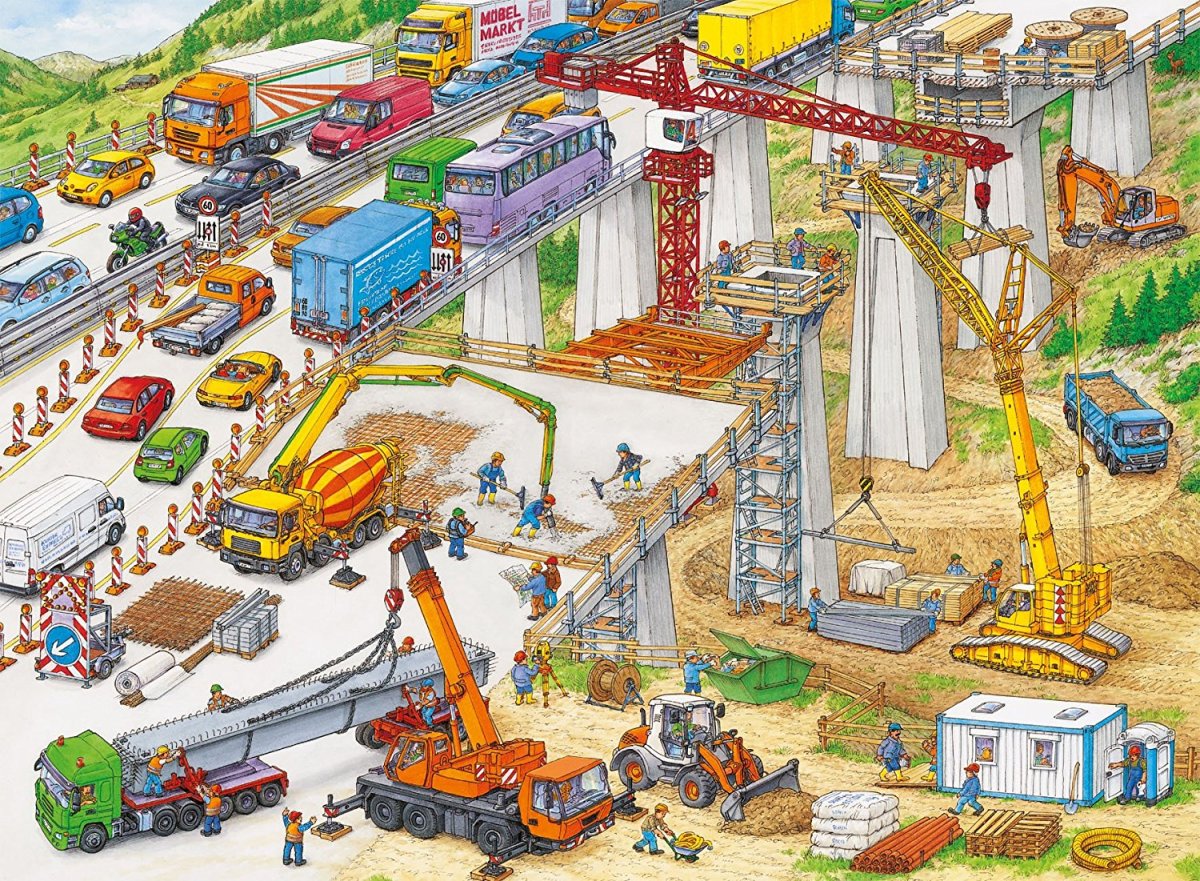 Пазл Ravensburger XXL дорожная стройка (10896), 100 дет.