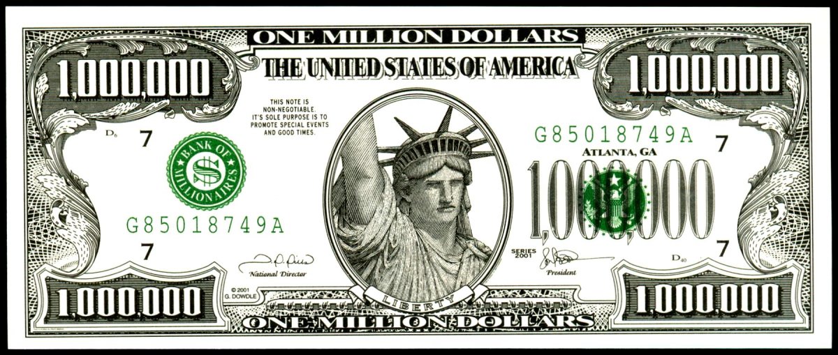 Банкнота 1000000 долларов США