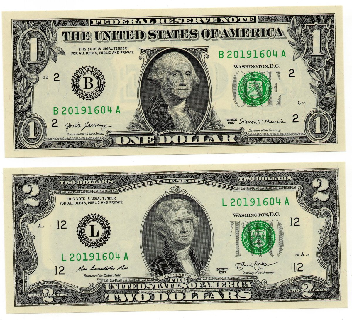 Купюры долларов США