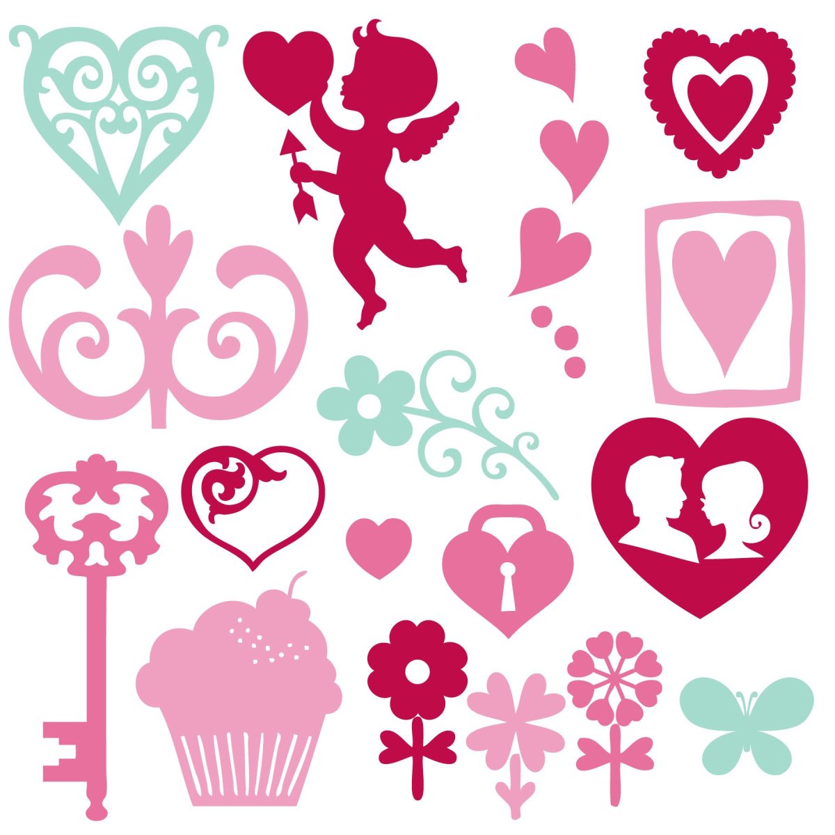 Трафарет на день влюбленных