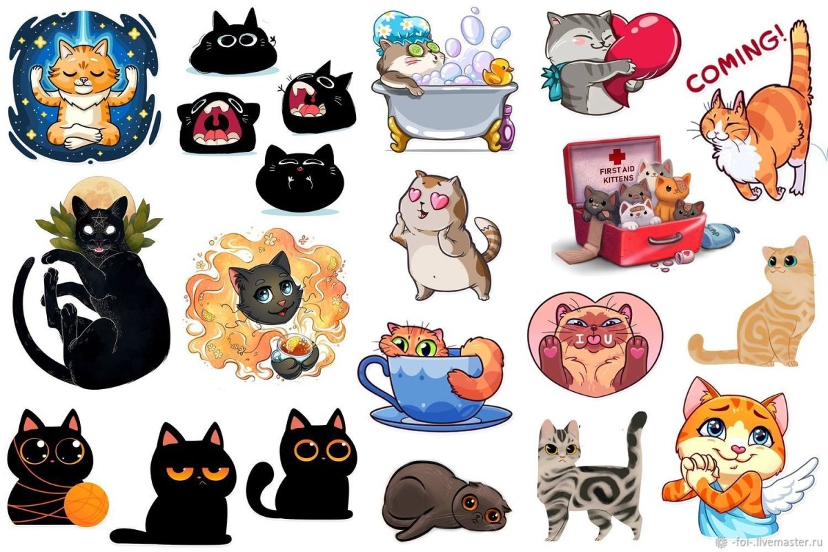 Наклейки котики