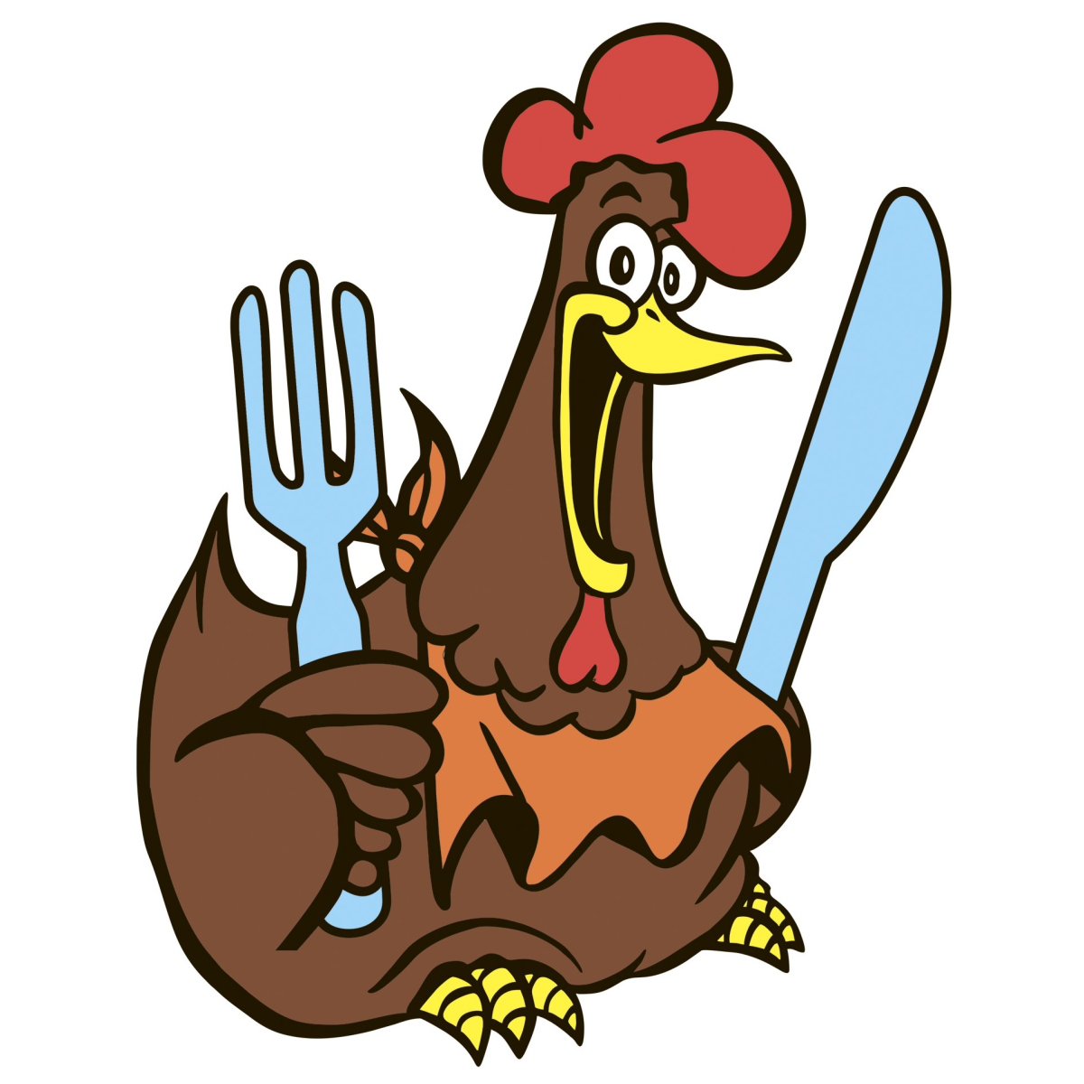 Веселая жареная курица