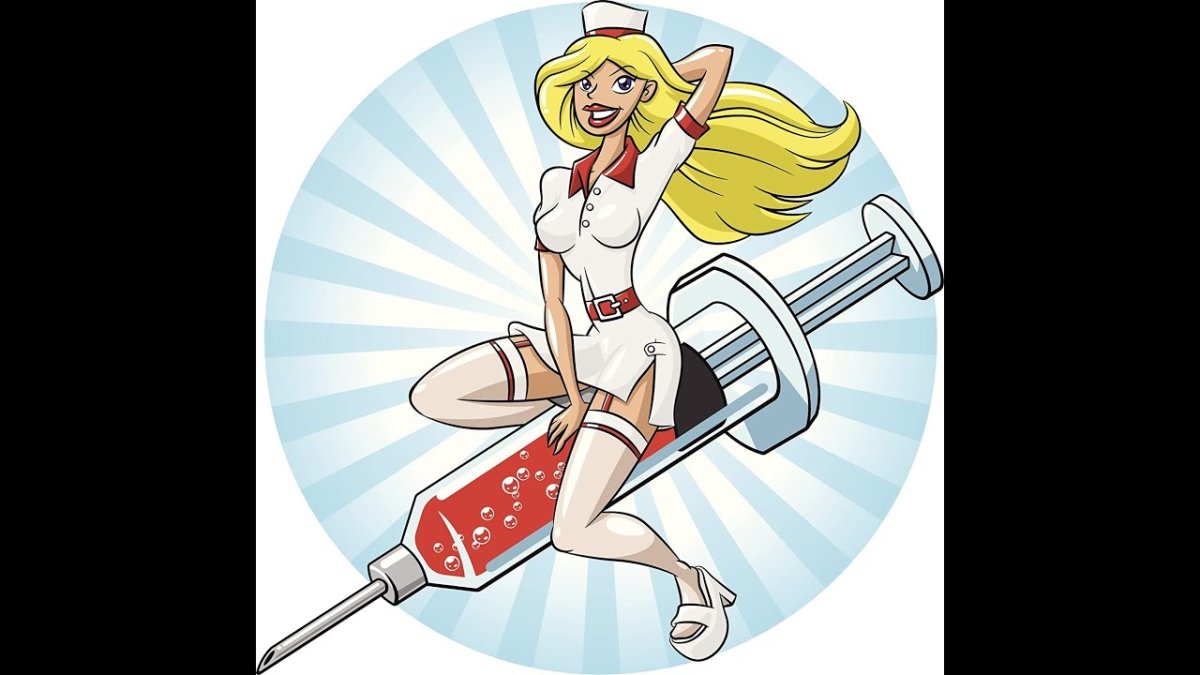 Медсестра со шприцом карикатура