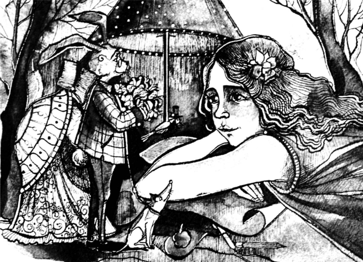 Иллюстрации к книгам тушью