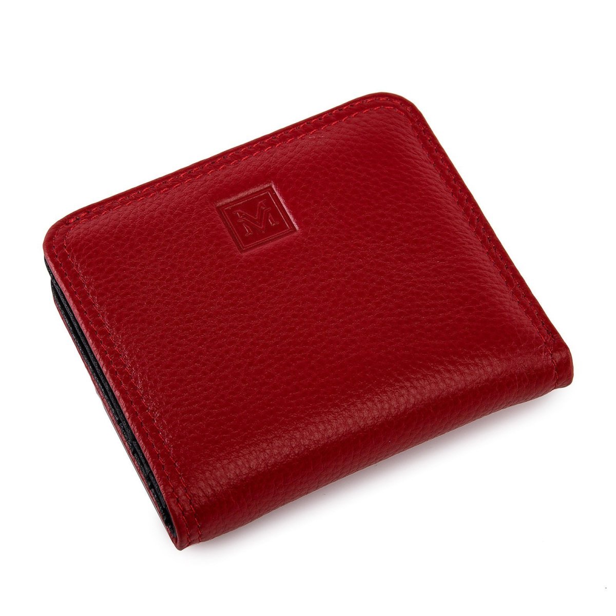 Красный кошелек с деньгами