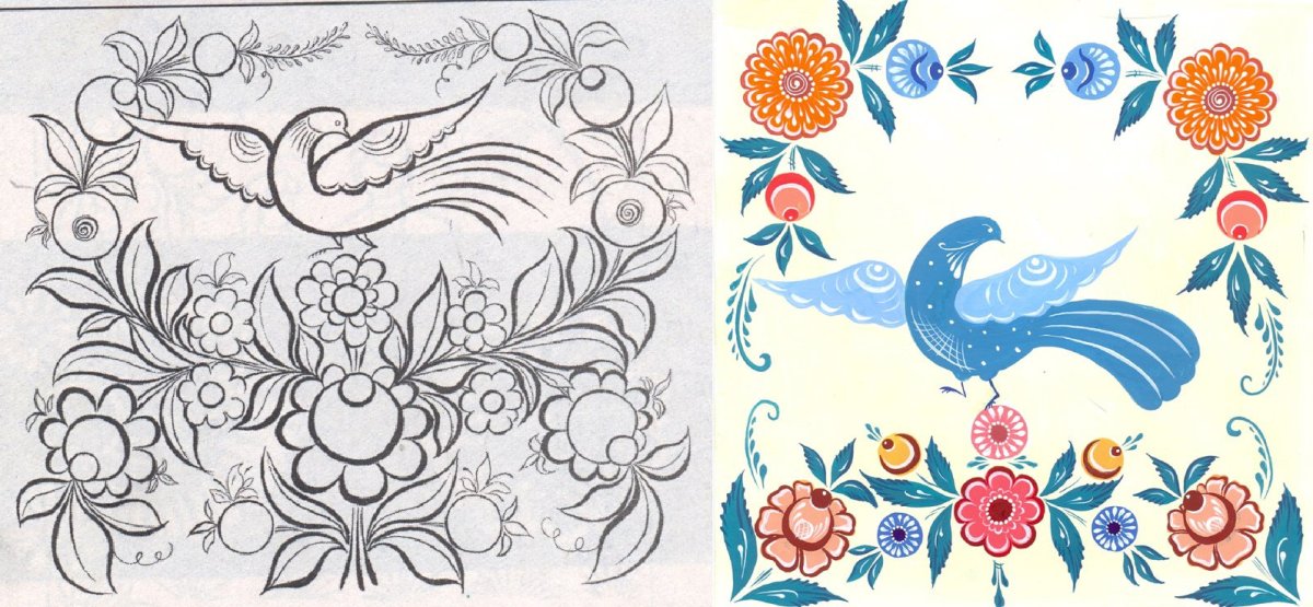 Городецкие узоры для детей