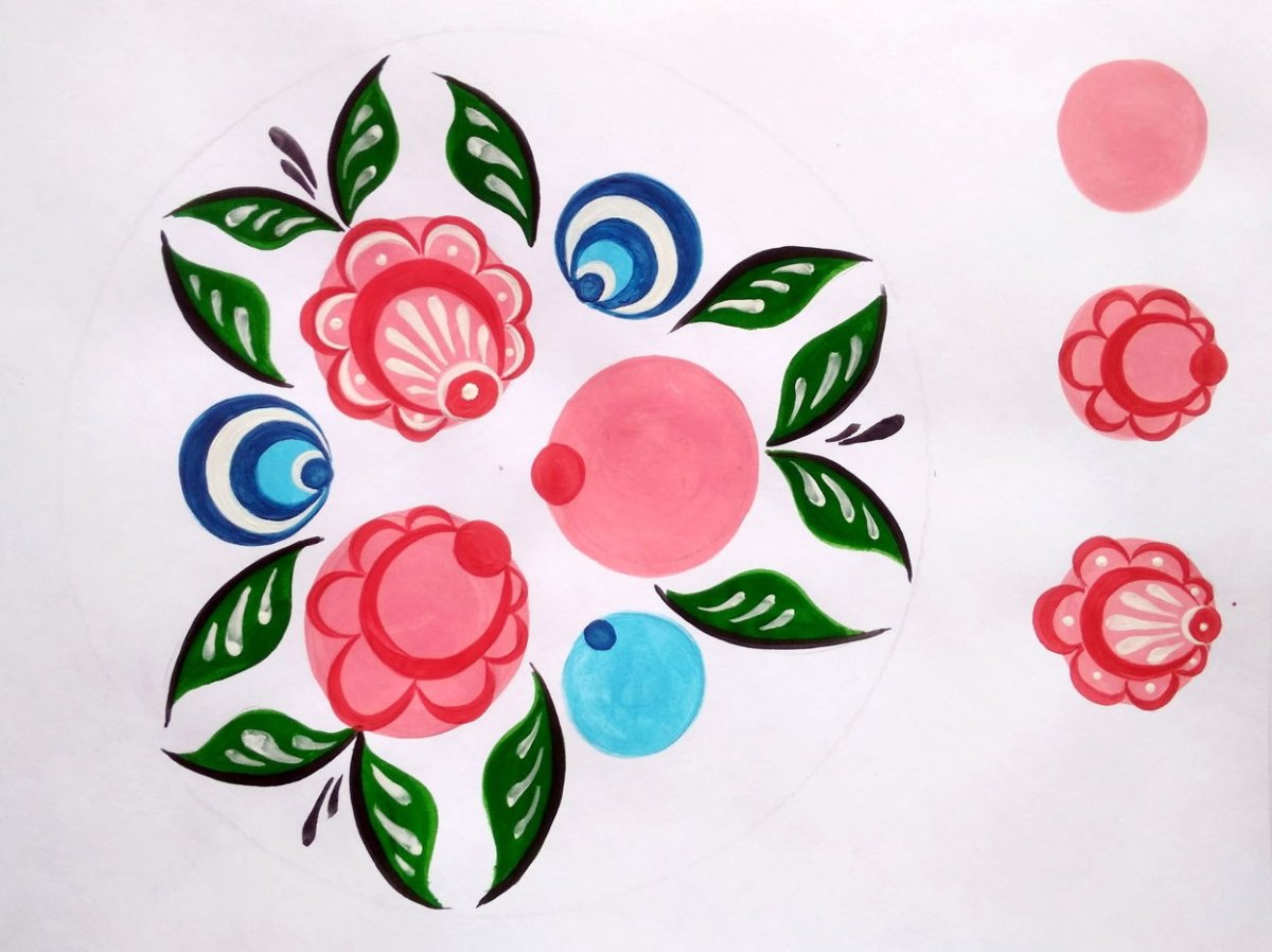 Онежская роспись элементы росписи