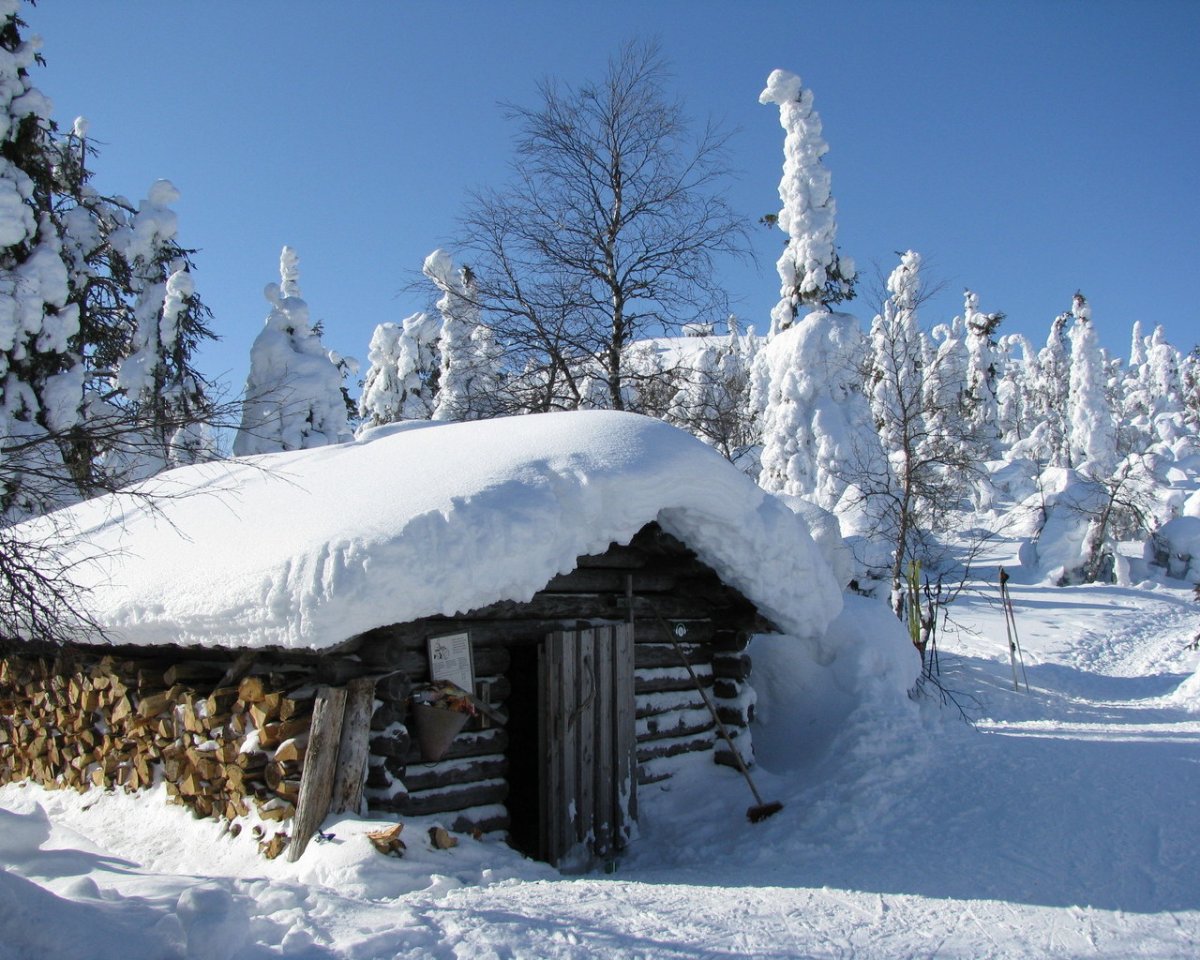 Изба зимой