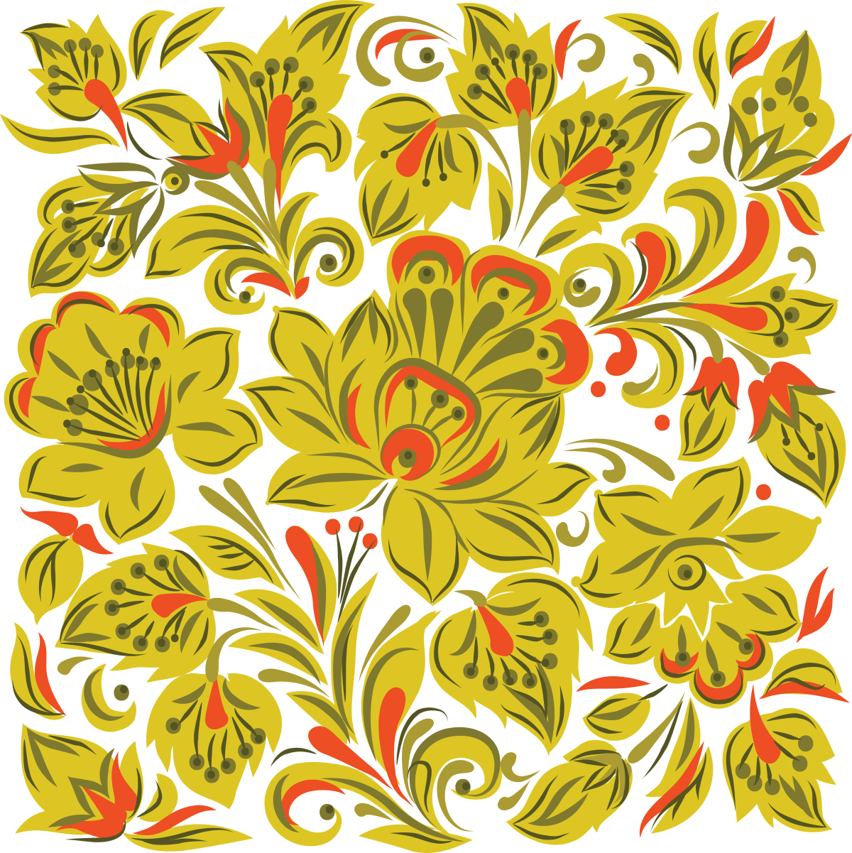 Хохломская роспись паттерн