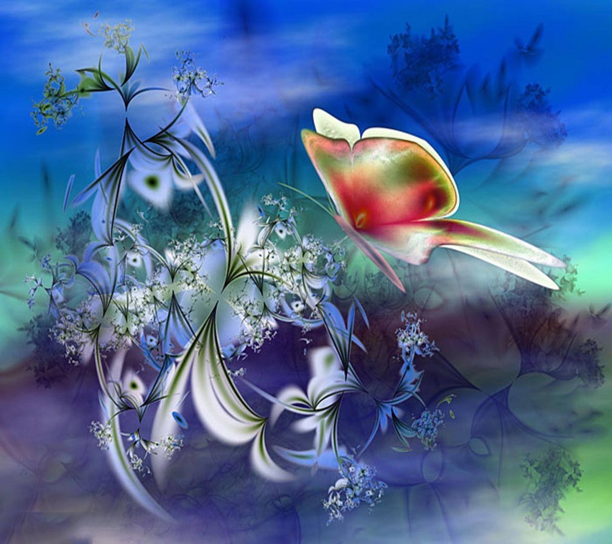 Фрактальная живопись бабочки