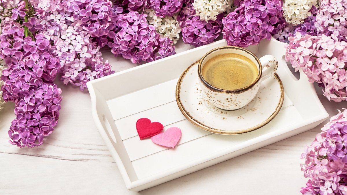 Кофе и цветы