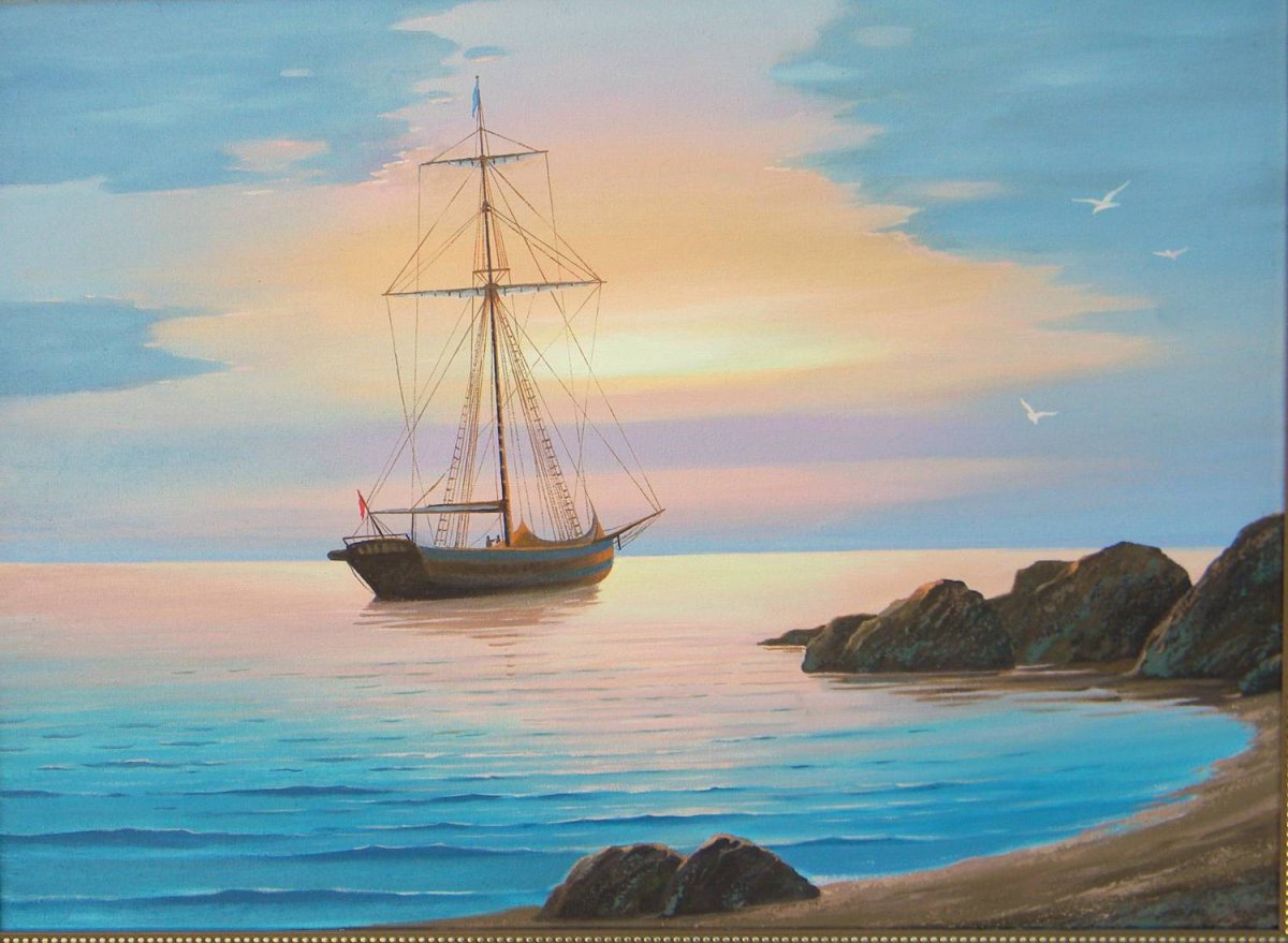 Пейзаж с корабликом