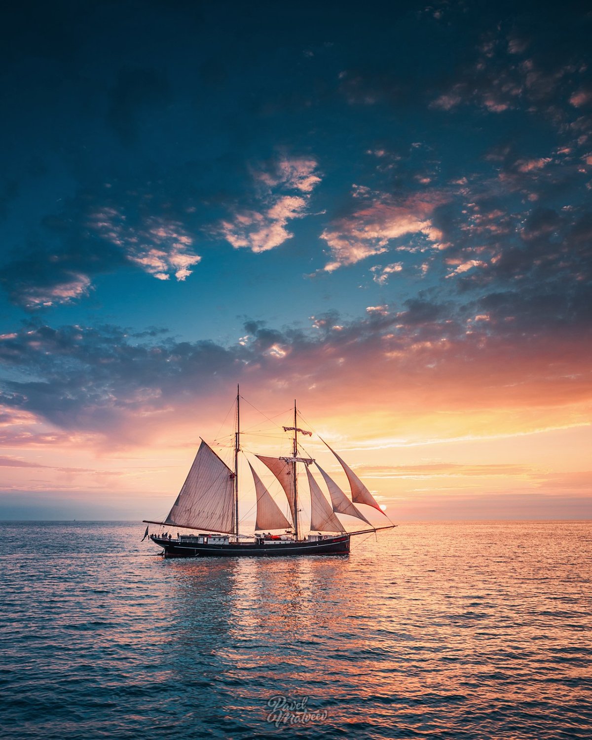 Корабль акварелью