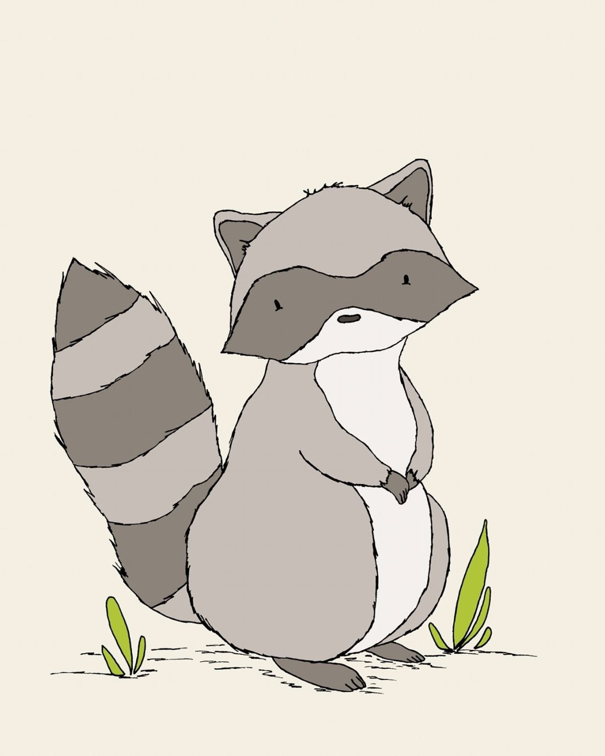 Милый енот арт