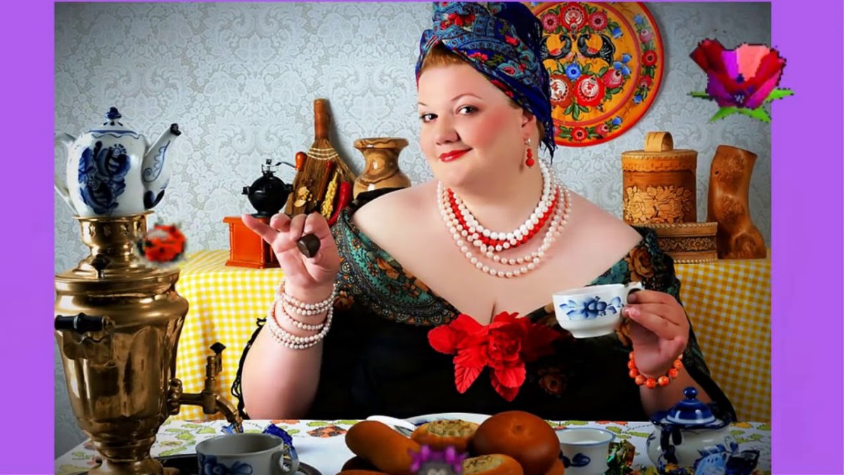 Полина Лучанова Купчиха.пасхальное чаепитие