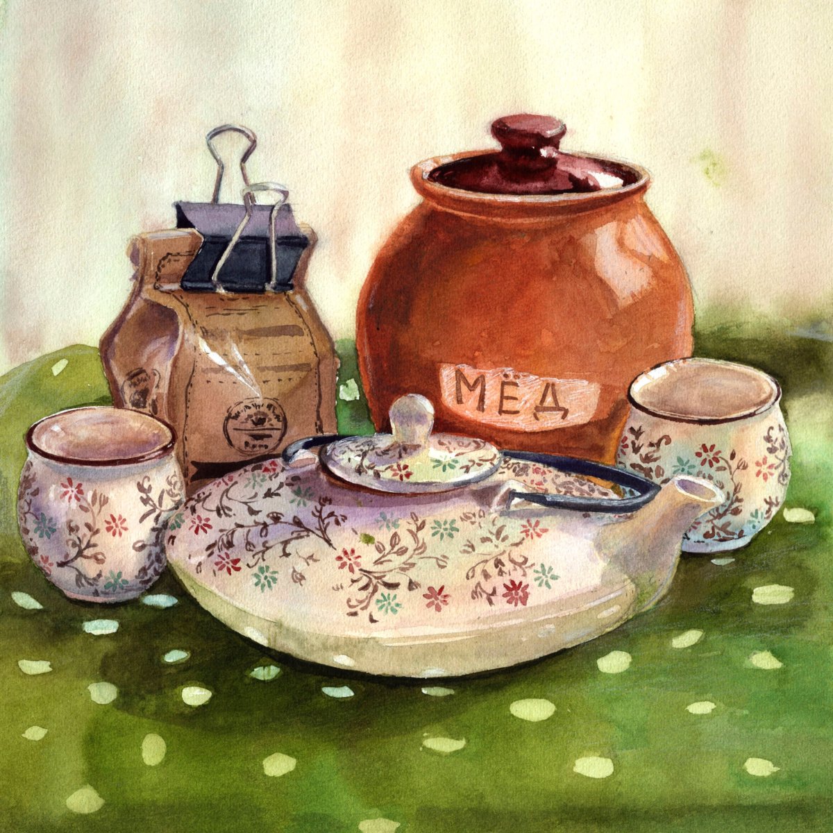 Чаепитие иллюстрации