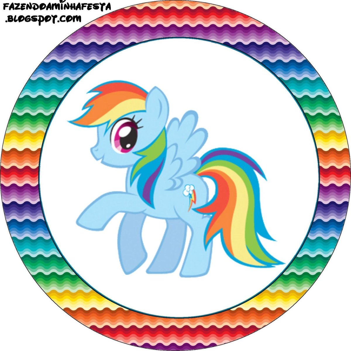 Радужная пони макет для печати